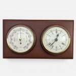 Vintage ur/barometer trä